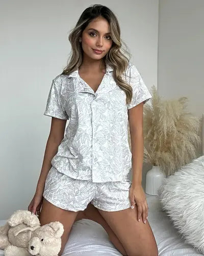 Pijamas Short con Botones de Lujo