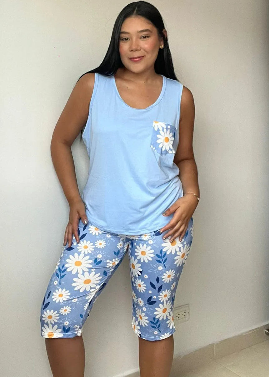 Conjunto Pijamas Plus Celeste