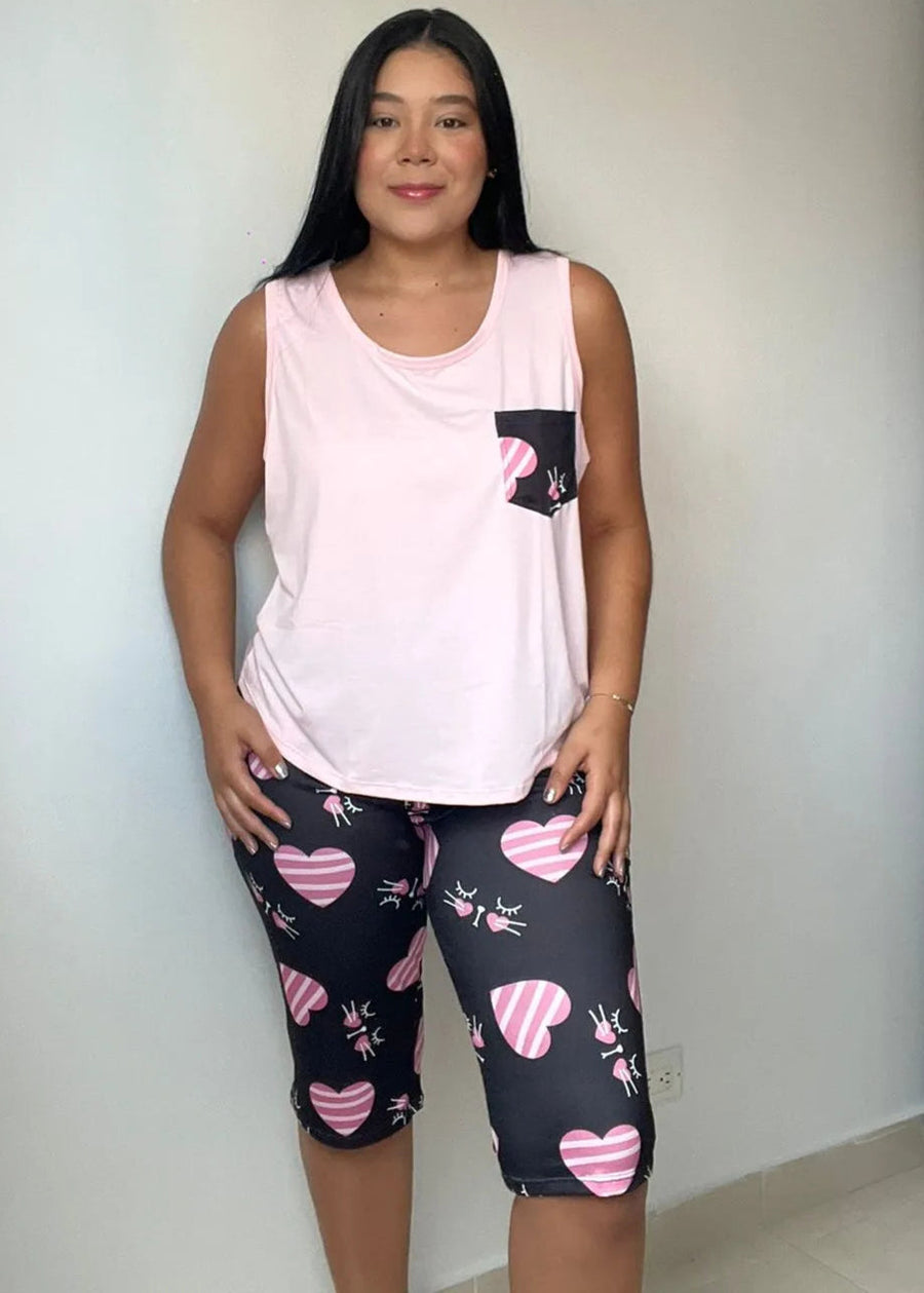 Conjunto Pijamas Plus Palo Rosa