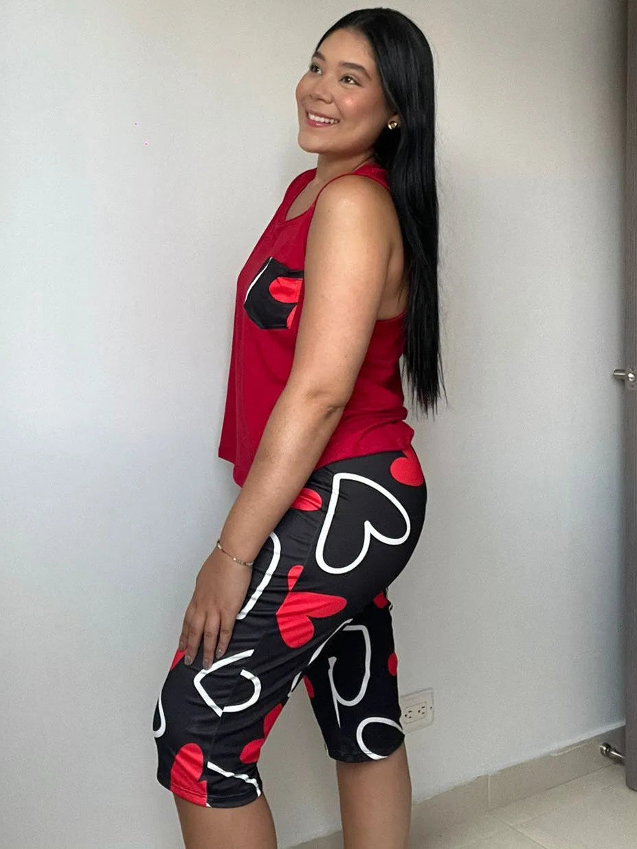 Pijamas Capri Plus Roja