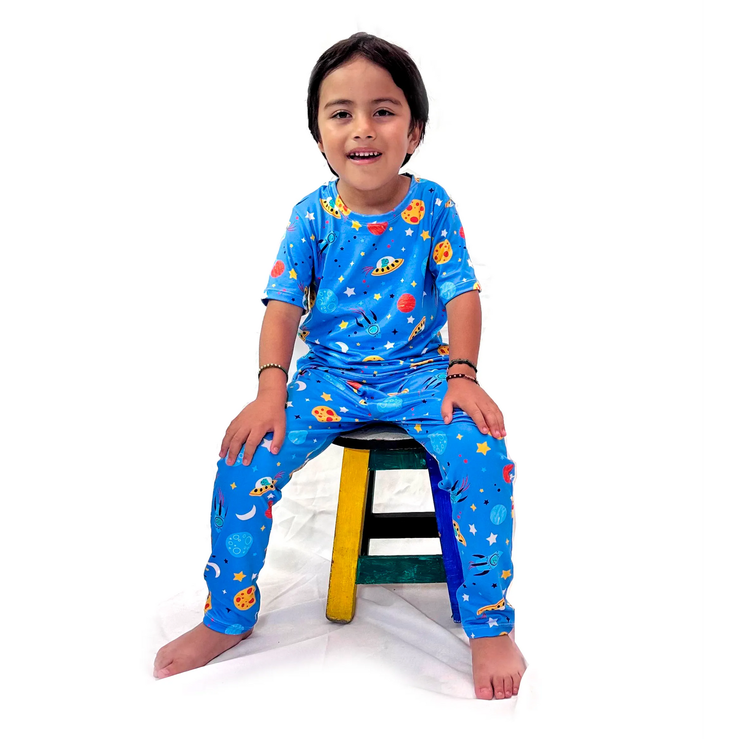 Pijama de Niño de Pantalon y Camisa Manga Corta Planetas