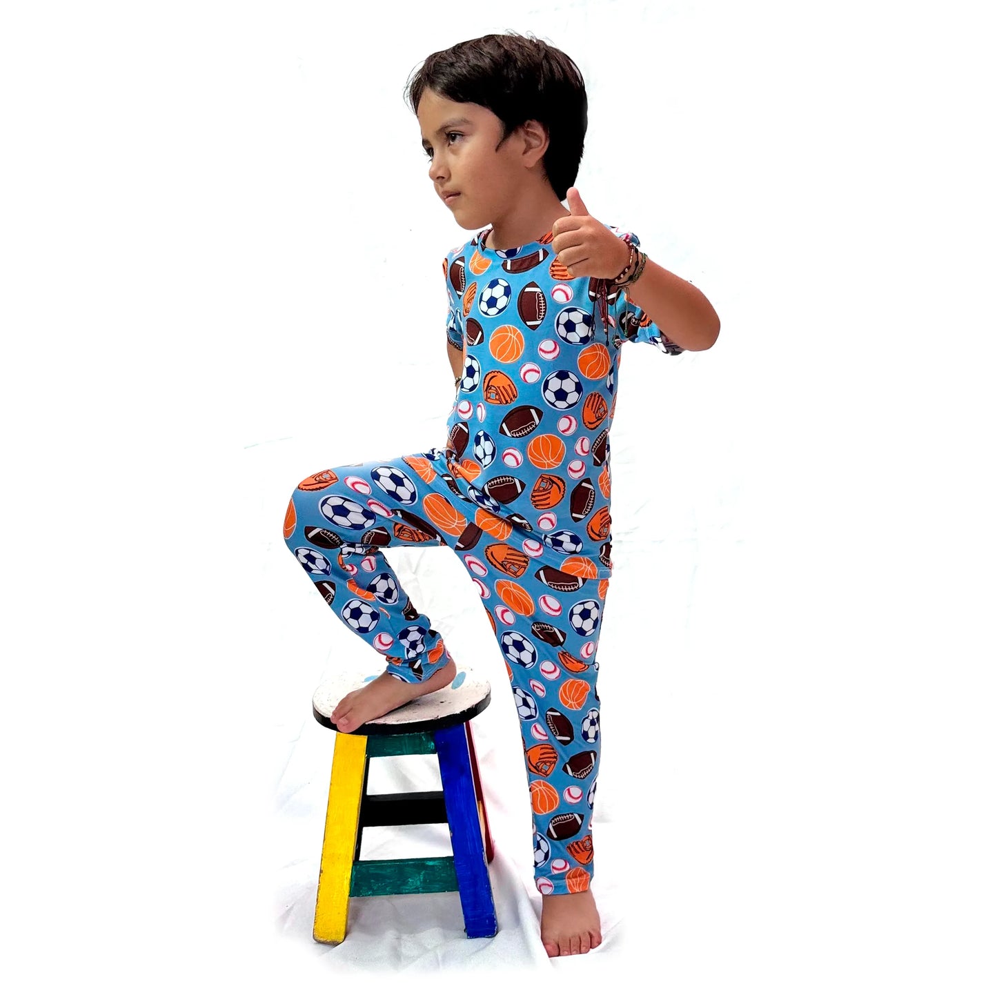 Pijama de Niño de Pantalon y Camisa Manga Corta Balones