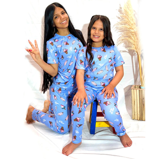 Pijama de Niña de Pantalon y Camisa Manga Corta Conos