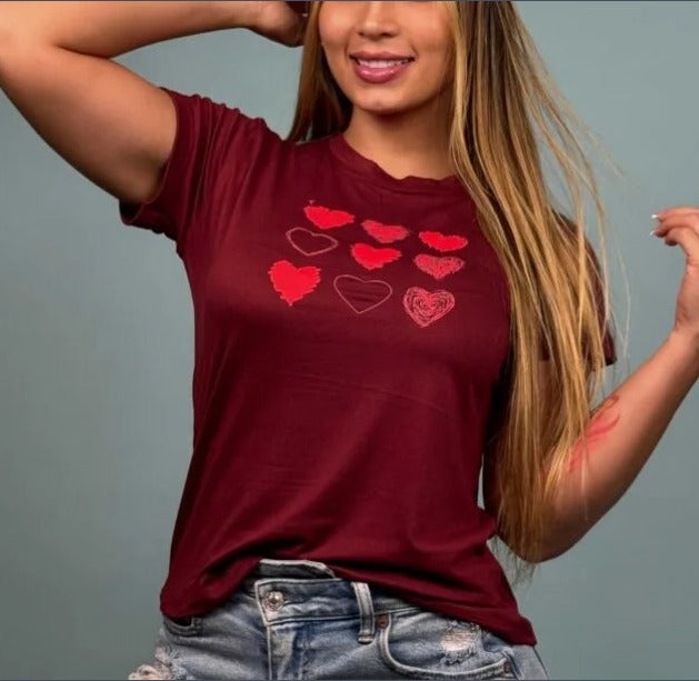 Dama Larga Tela Suave Piel de Durazno Vinotinto