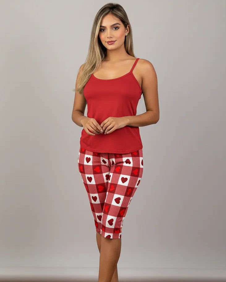 Capri Dama Estampada Roja
