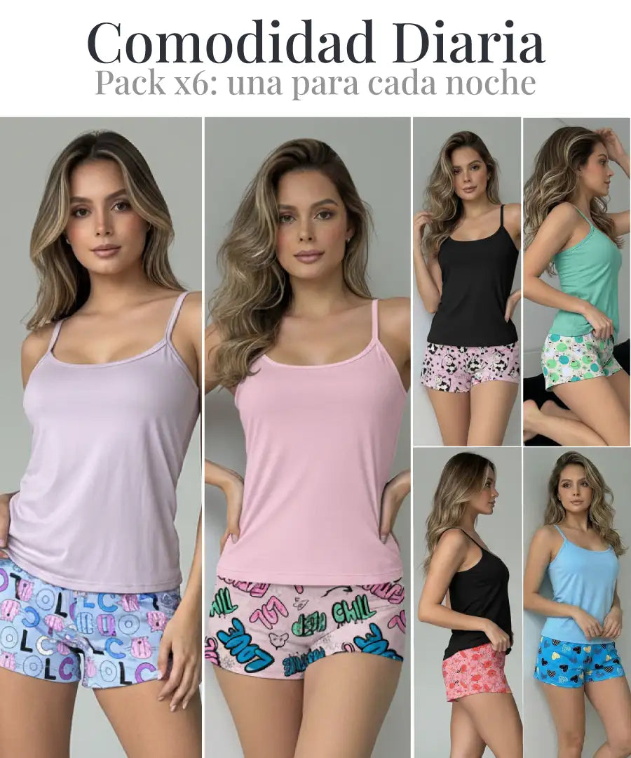 Pack X6 Pijama Short