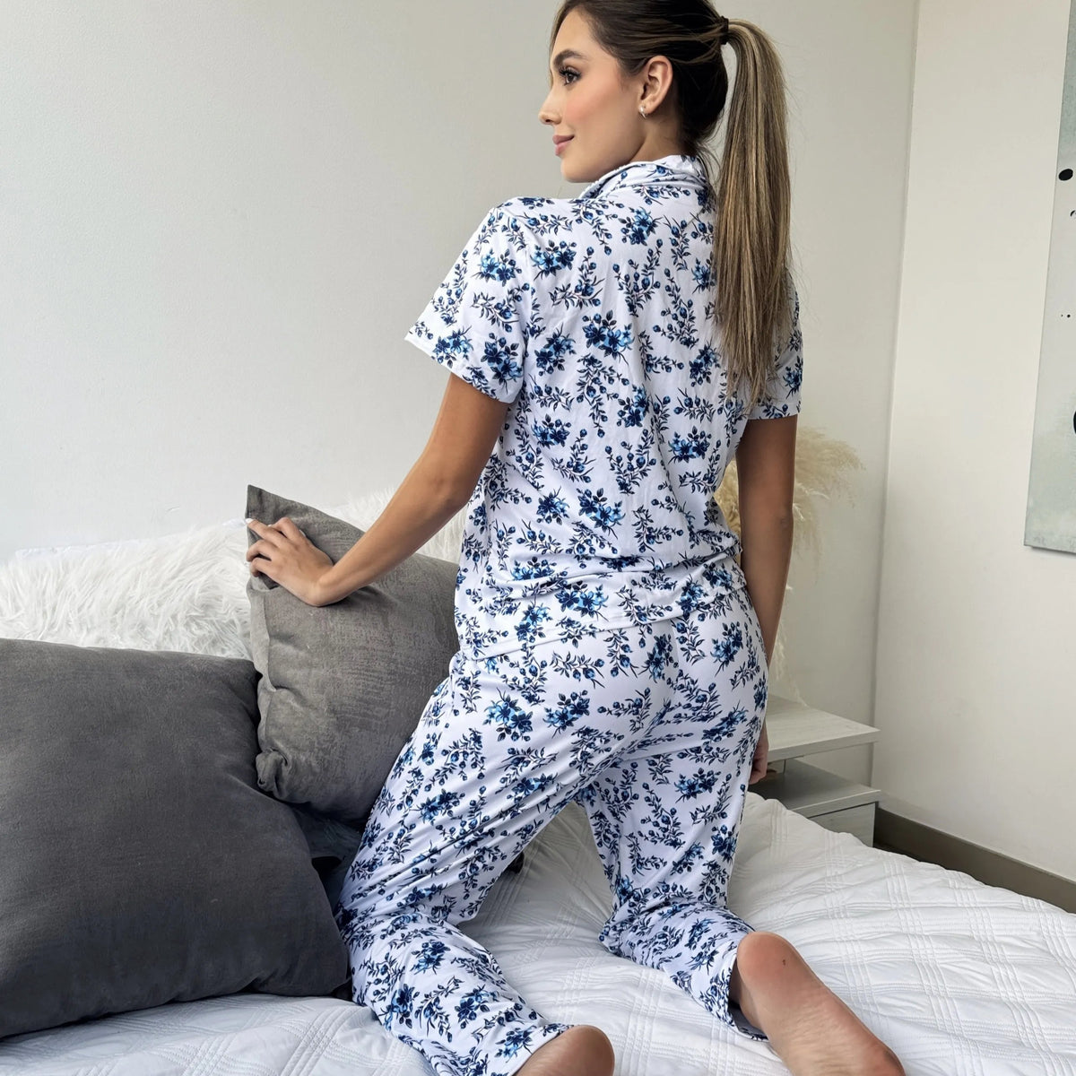 Pantalón y Camisa en Botones - Blanco