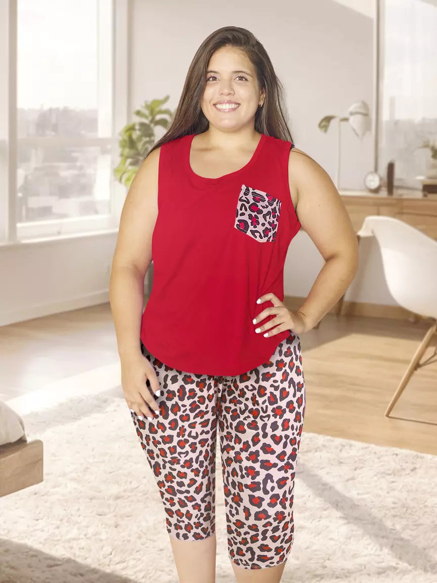 Conjunto Pijama Capri Animal Print