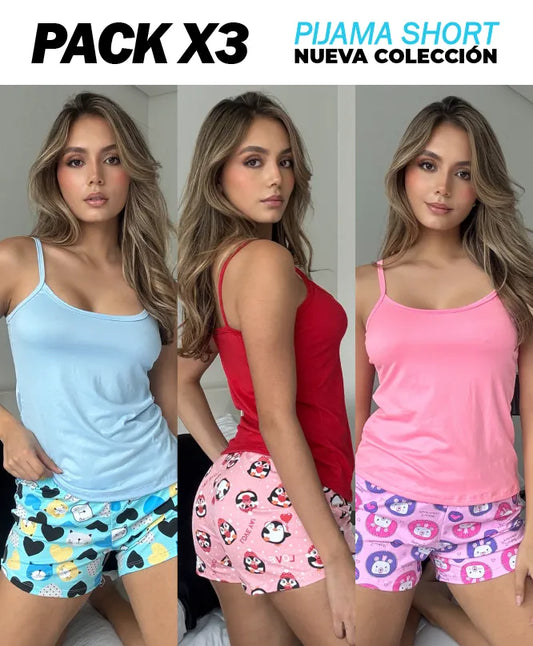 SET X3 ❤️ PIJAMAS SHORT