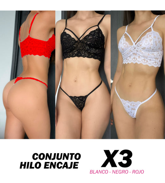 SET X3 - CONJUNTOS EN ENCAJE HILO