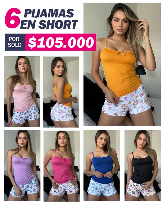 LLEVA 6 PIJAMAS EN SHORT ❤️HOY CON 50% OFF