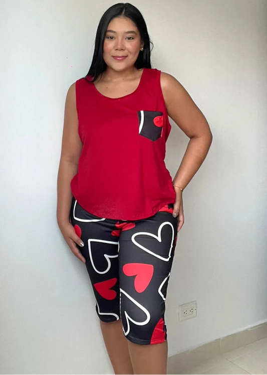 Pijamas Capri  Plus Roja