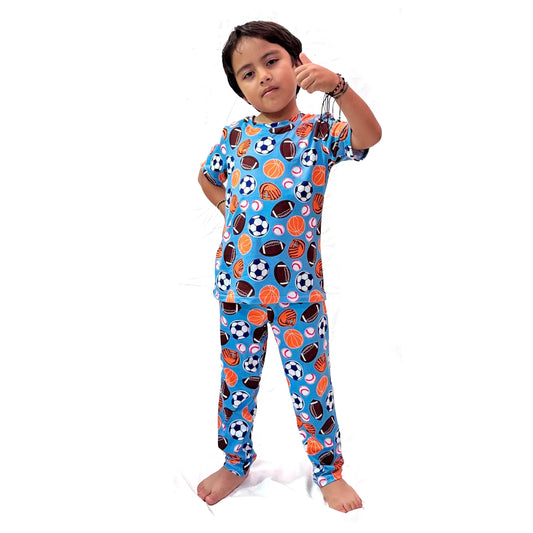 Pijama de Niño de Pantalon y Camisa Manga Corta Balones