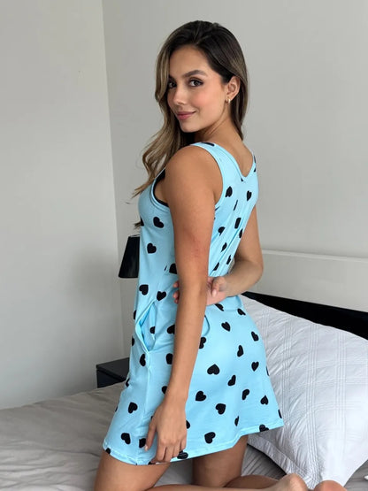 Bata Dama Estampada Celeste