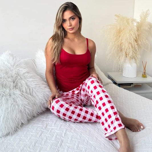 Pantalón y blusa Tiras Rojo