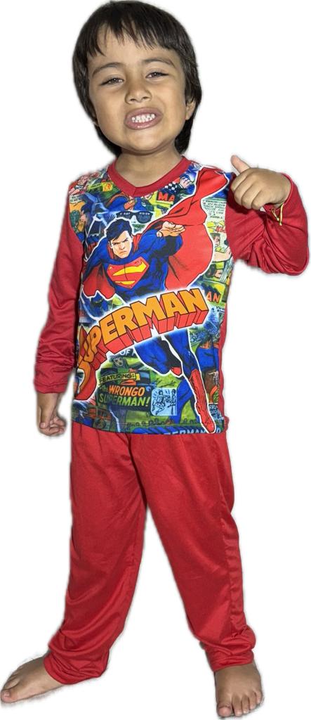 Pijama de Niño Larga  Roja Superman