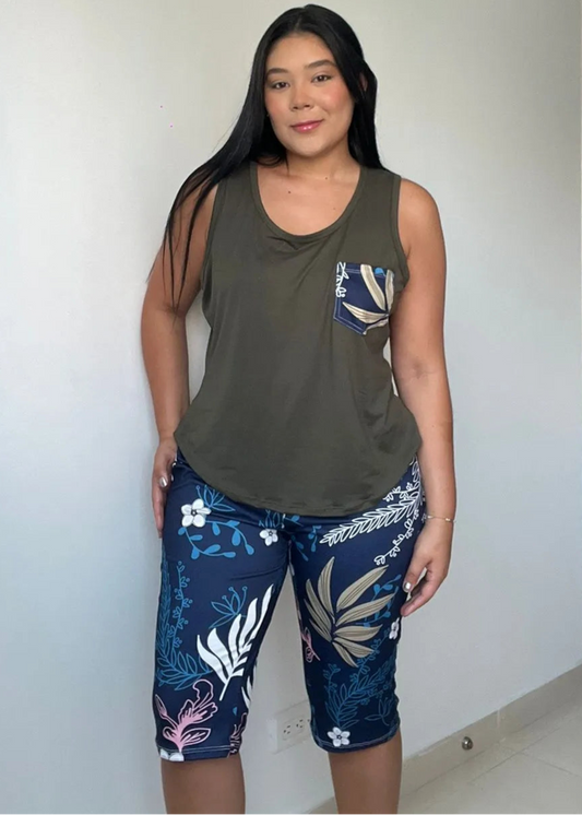 Conjunto Pijama Capri  Plus Oliva