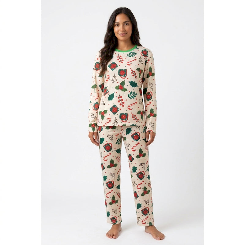 Pijama Navideña Manga Larga para Mujer 🎅
