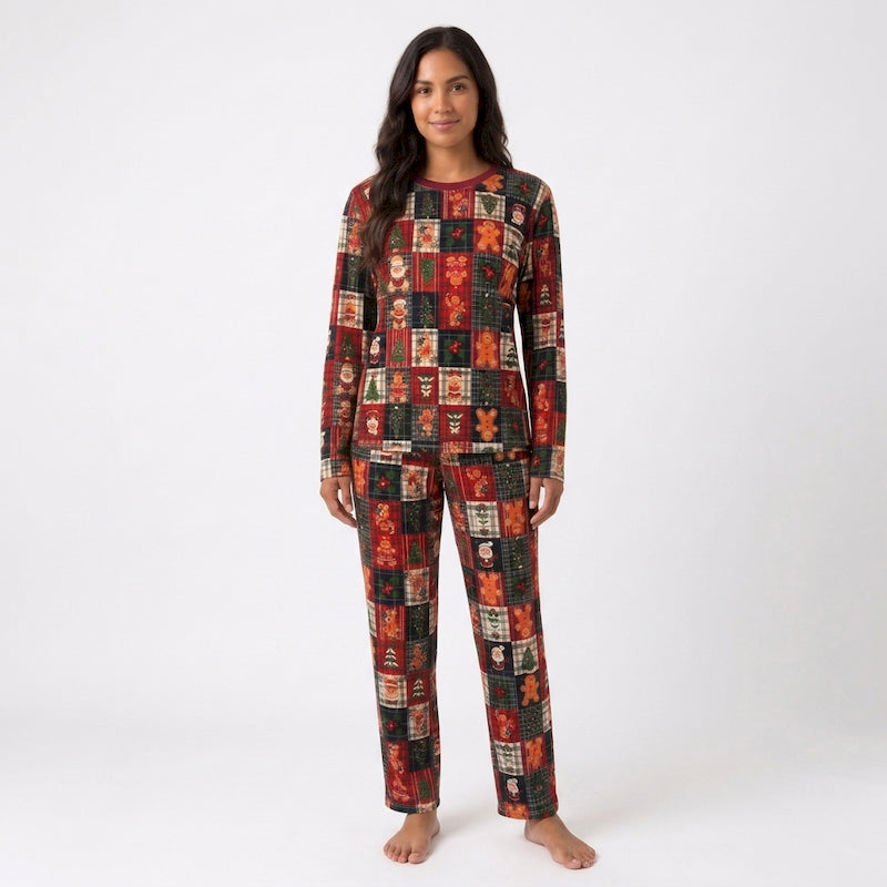 Pijama Navideña Manga Larga para Mujer 🎅