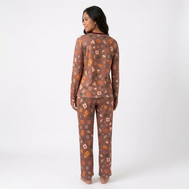 Pijama Navideña Manga Larga para Mujer 🎅