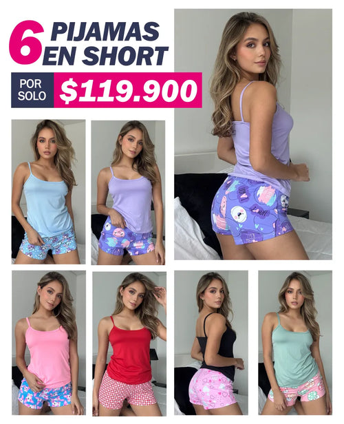 LLEVA 6 PIJAMAS SHORT ❤️