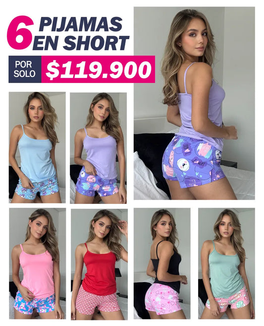 LLEVA 6 PIJAMAS SHORT ❤️