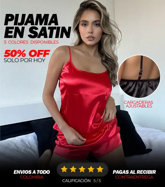 PIJAMA SATIN SHORT 🔴PACK