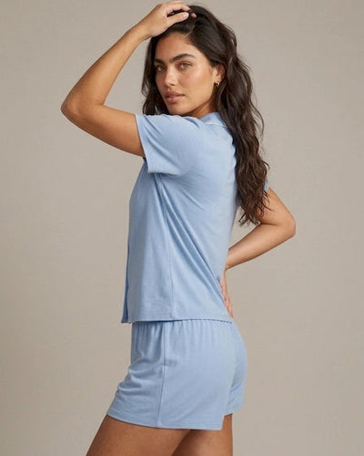 Pijama Unicolor Short Celeste