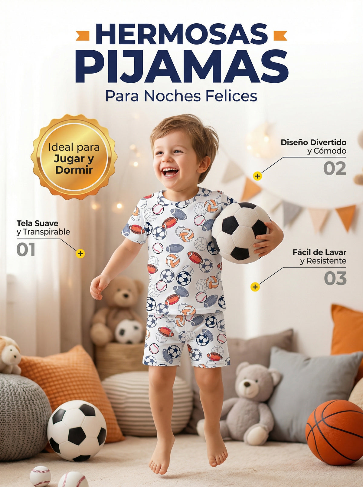 Pijama de Niño de Short y Camisa