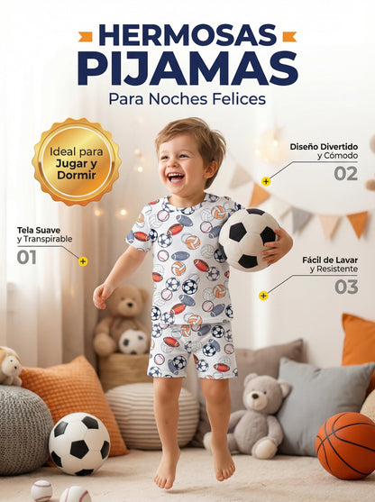 Pijama de Niño de Short y Camisa🦖