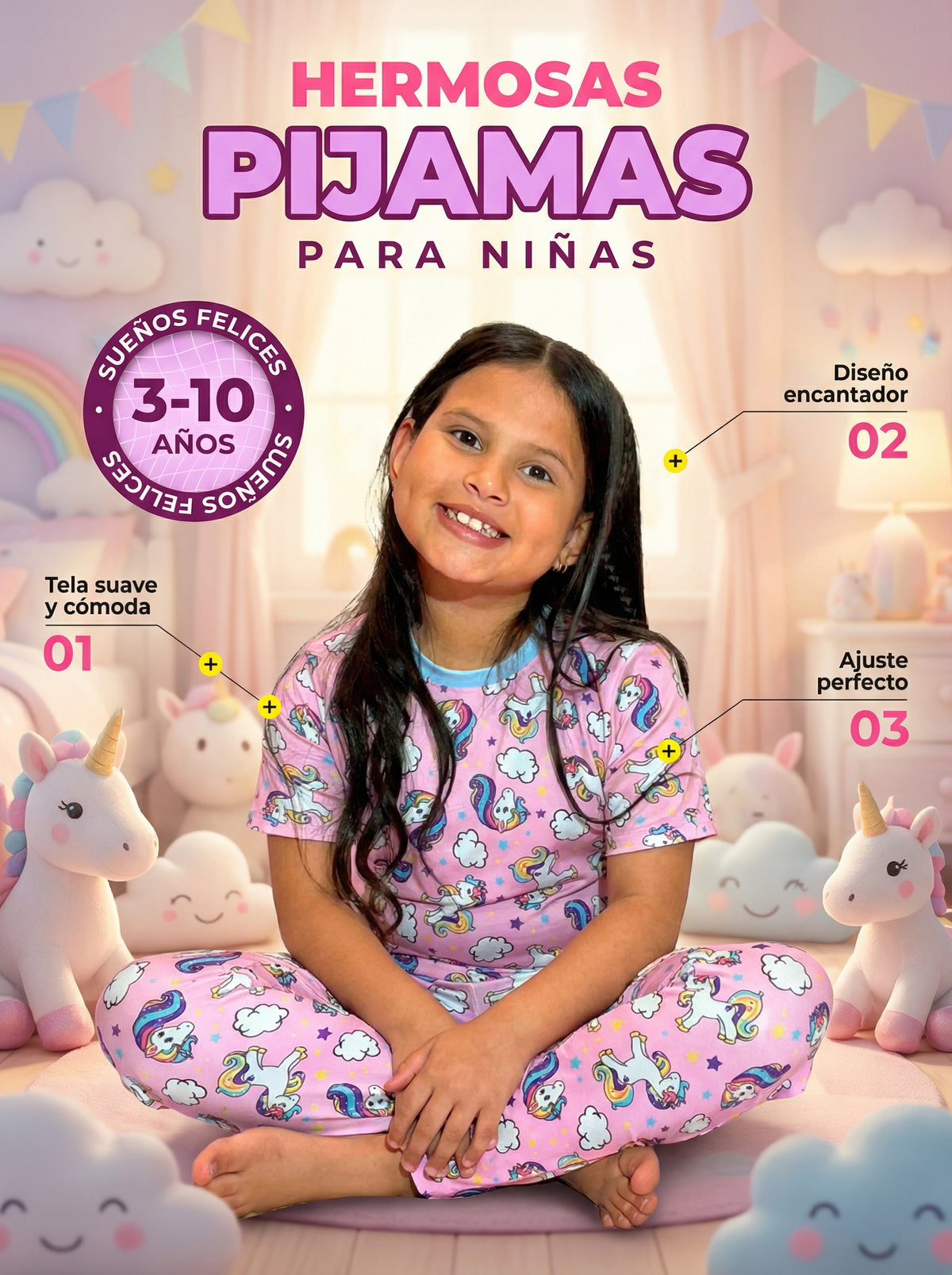 Pijama de Niña de Pantalón y Camisa