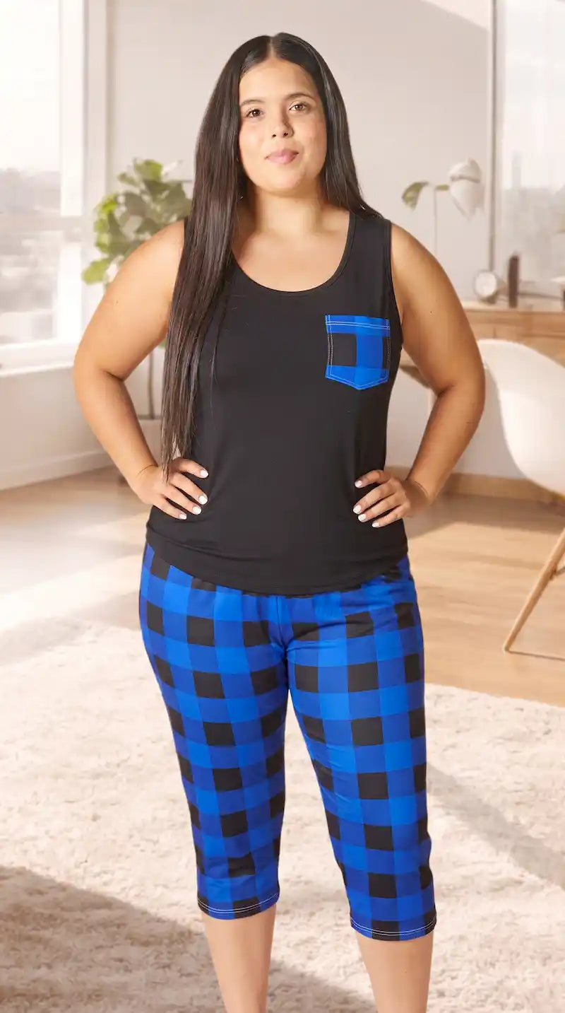 Conjunto Capri Plus Azul a Cuadros