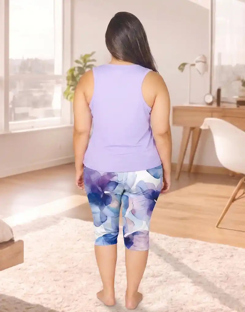 Conjunto Capri Plus Lila Floral 2