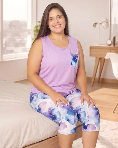 Conjunto Capri Plus Lila Floral