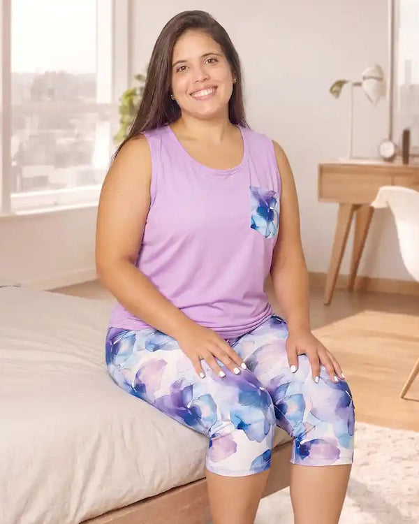 Conjunto Capri Plus Lila Floral