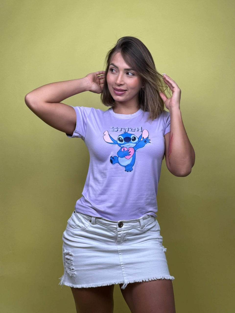 Dama Larga Tela Suave Piel de Durazno Lila