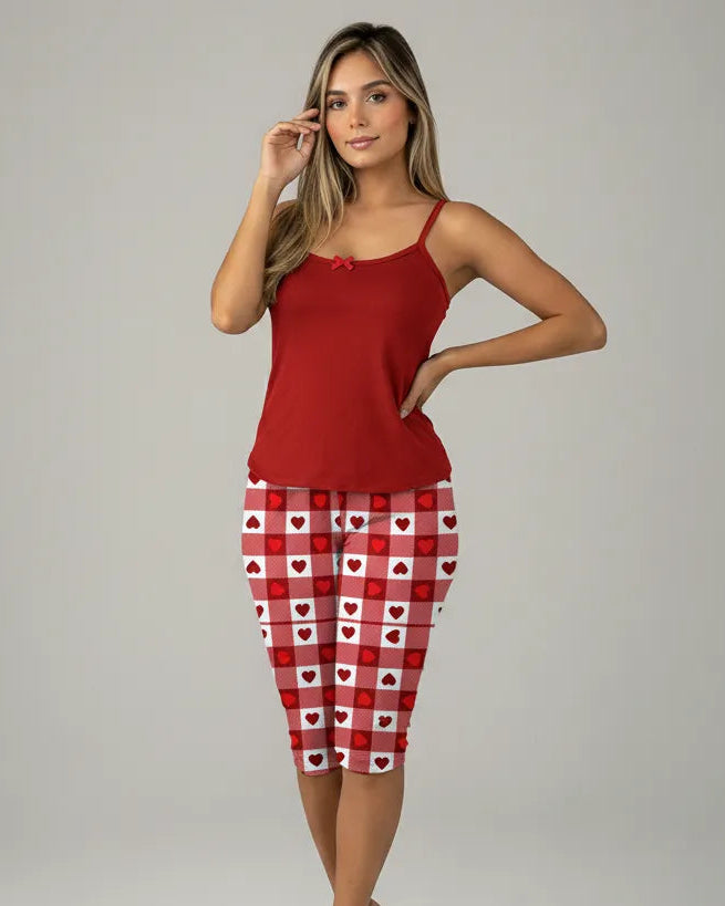 Capri Dama Estampada Roja