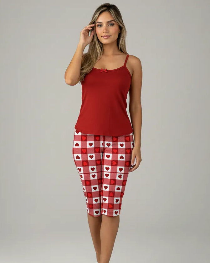 Capri Dama Estampada Roja