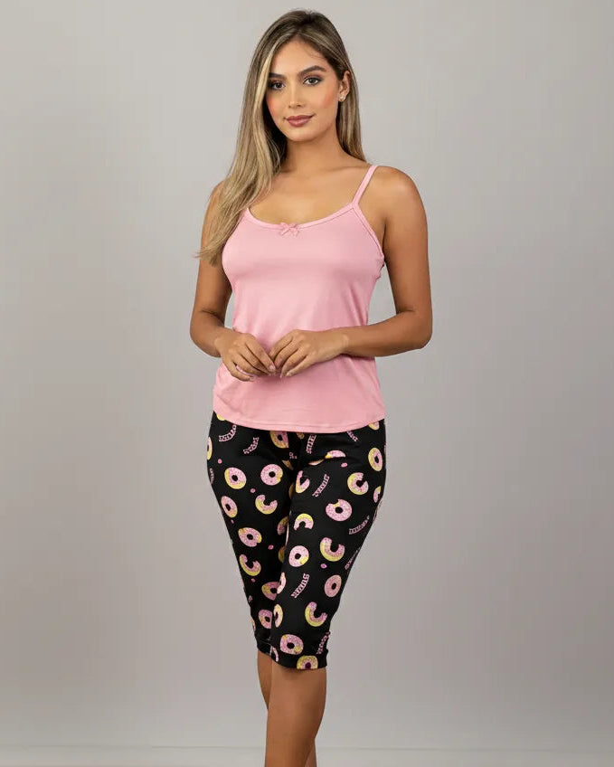 Capri Dama Estampada Rosada