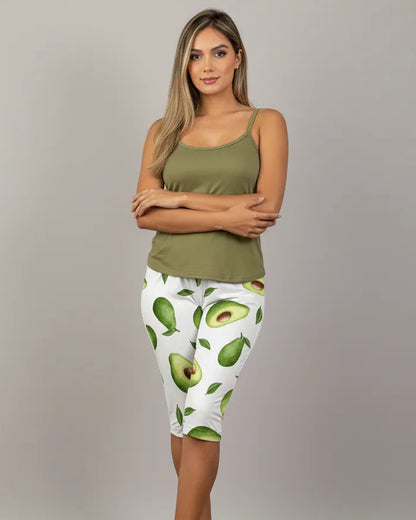 Capri Dama Estampada Oliva Aguacates