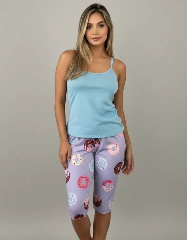 Capri Dama Estampada Celeste