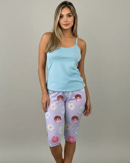 Capri Dama Estampada Celeste