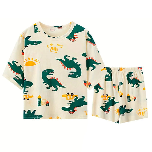 Pijama de Niño de Short y Camisa🦖